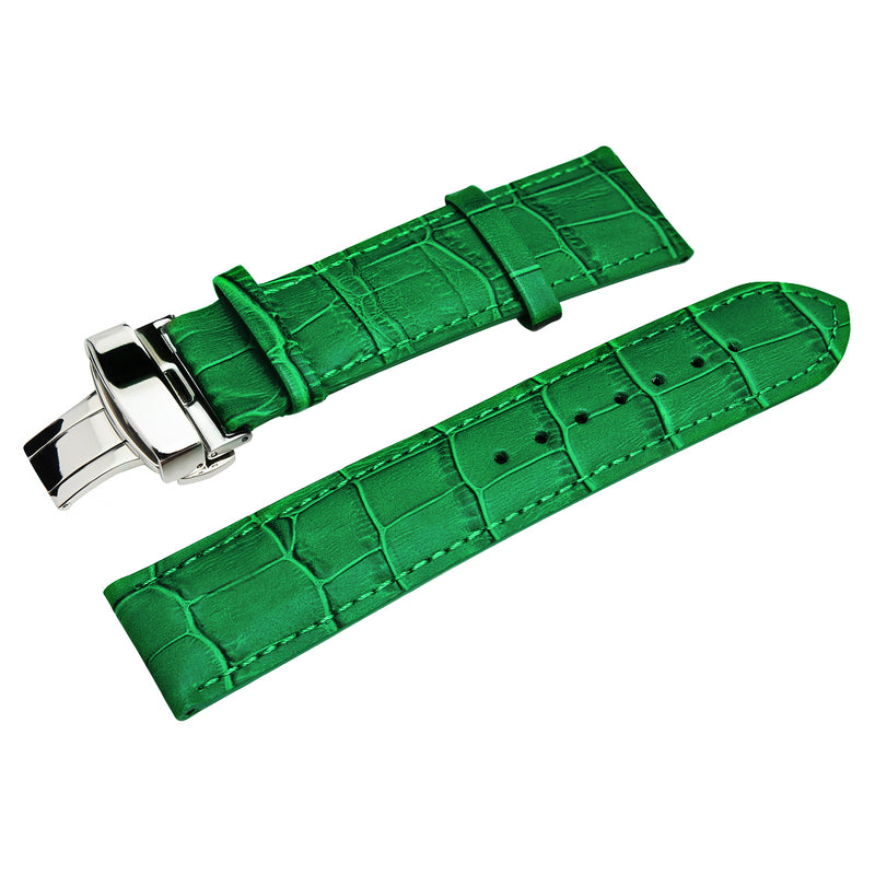 SÖNER HERITAGE I Alligatormönstrat klockarmband i grönt läder