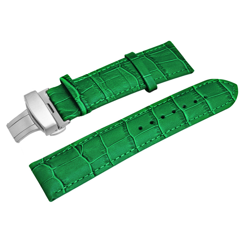 SÖNER HERITAGE I Alligatormönstrat klockarmband i grönt läder
